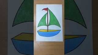 ⛵ Beautiful Sailboat Sand Art | Satisfying Color Filling 😍 #shorts