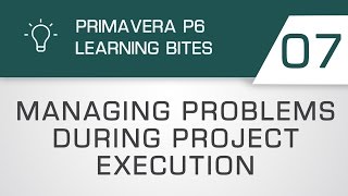 Learning Bites S02E07 - Managing Problems During Project Execution in Primavera P6 EPPM