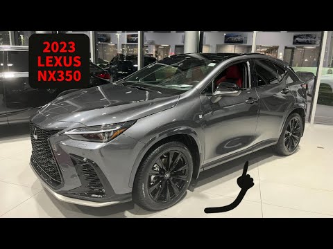 2023 Lexus NX350 F-SPORT in Cloudburst Grey with Red Interior