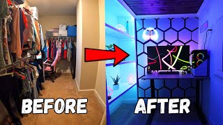 I built a HIDDEN gaming room in my closet
