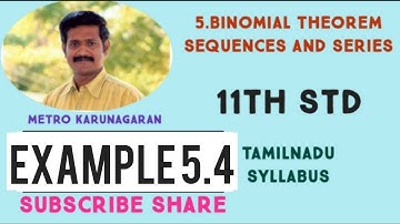 11th Std Maths Example 5.4 Ex.5.1 Find the middle terms in the expansion (x+y)⁷