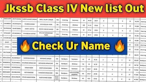 JKSSB Class IV New List Out 🔥 Check Ur Name 🔥 @OfficialJKUT