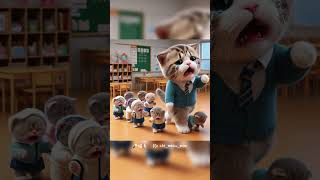 How does the cat teacher deal with crying kindergarten kittens?#ai #aiartist #aiart #cat #catlovers