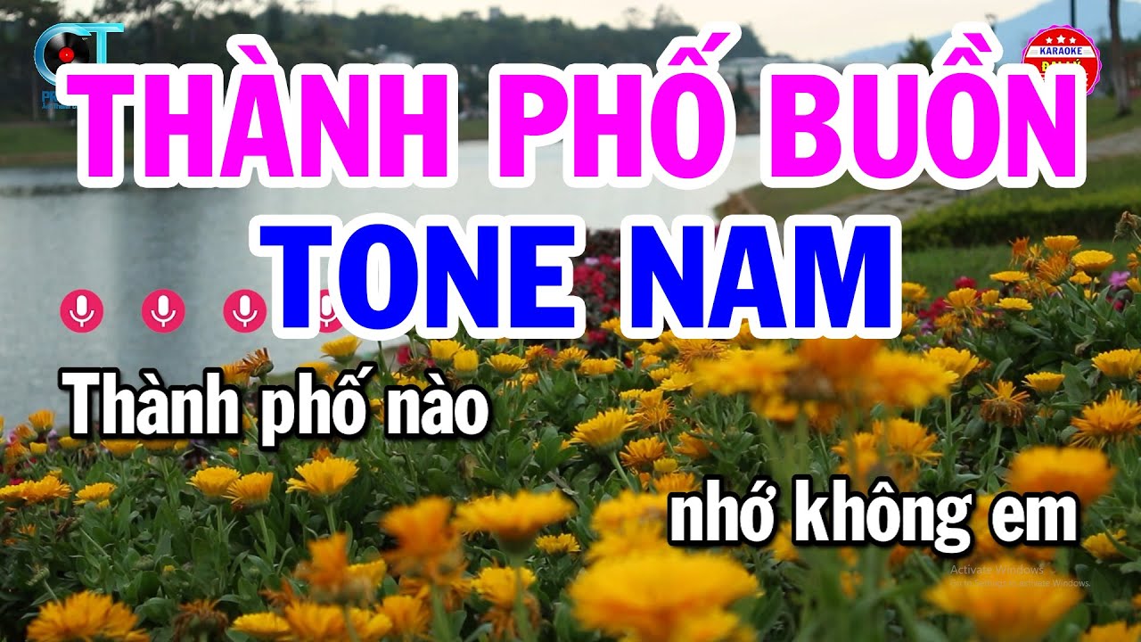 Karaoke Thành Phố Buồn Tone Nam ( Em ) Nhạc Sống Hay 2024 | Đại Lý Karaoke