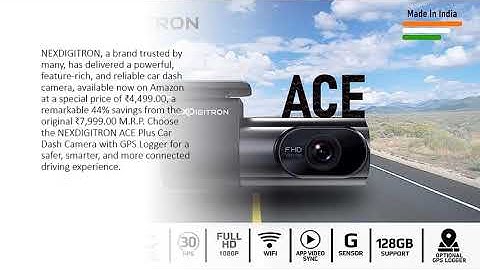 NEXDIGITRON ACE Plus Car Dash Camera with GPS