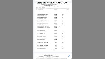 Uppcs 2023 final result out | SDM POST , #uppcsresult #upsc #result #uppcs #pcs result