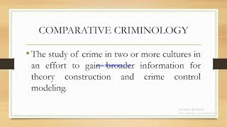 What is Comparative Criminology