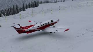 Landing Pilatus PC-12 in Courchevel airport (LFLJ) in X-plane 12