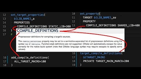 Hello, COMPILE_DEFINITIONS! How to specify preprocessor definitions through CMake "basic_134"