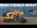 SpinTires MudRunner: Mower vs Volvo vs HARLEY!? Truck Night In America