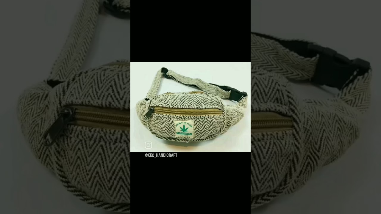 PRICE ₹450 / FREE DELIVERY Himalayan hand crafted Hemp Cotton Bum bag / Fanny pack /Hip Bag -🍁😍🍁