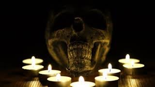 Free Background Video || Free Download || A Skull With Lighted Tea Candles