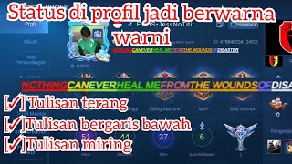 Cara mengubah warna status di profil ML jadi warna-warni,KEREN COYYY!!!