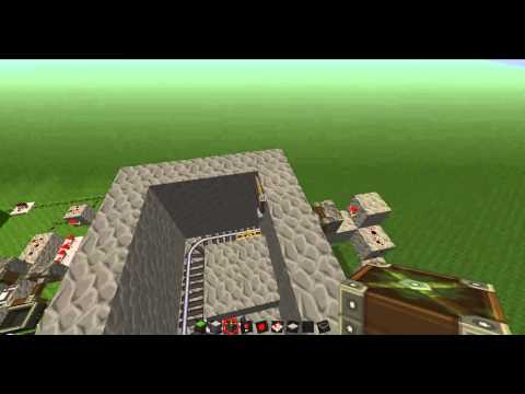 Minecraft minecart dispenser tutorial 1.3.2 with pistons 當個創世神- 教學