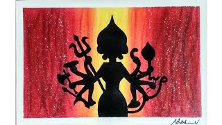 Maa durga drawing/Devi durga painting/Durga oil pastel drawing/Navratri special drawing/beginner art