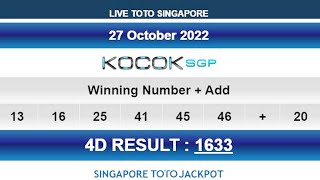 LIVE DRAW 4D SINGAPORE LOTTERIES 27 OCTOBER 2022 LIVE DRAW SGP HARI INI RESULT TODAY LIVE