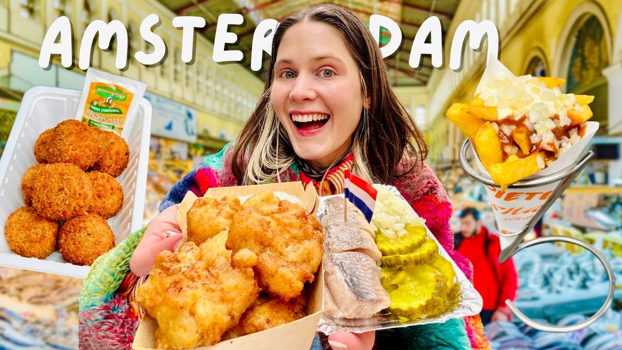 STREETFOODTOUR auf dem GRÖSSTEN😳Markt in AMSTERDAM🇳🇱