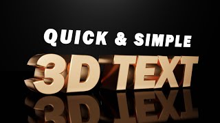 Beginner Tutorial: Make 3D text in Blender 2.81
