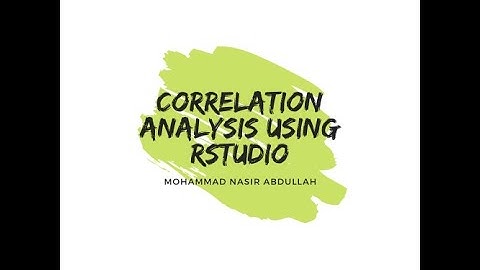 Correlation Analysis using RStudio