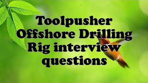 Toolpusher Offshore Drilling Rig interview questions