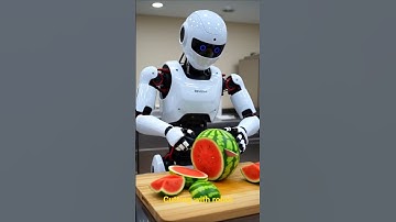 robot is cutting fruit with a knife #aivideo #viral #fruits