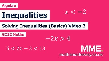 Algebra - Solving Inequalities (Video 2)