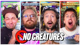 WE BUILT COMMANDER DECKS WITH ZERO CREATURES!! – Windgrace vs Oloro vs Bello vs Codie
