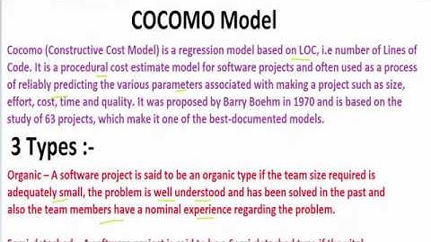 COCOMO Model ( Constructive Cost Estimation Model) | Software Engineering