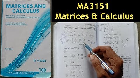 ma3151 - Matrices & Calculus | Full preparation | important Questions | how to get pass?|arrear exam