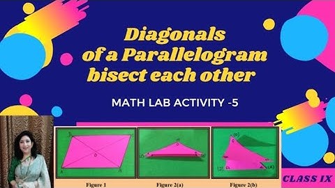 Diagonals of a parallelogram bisect each other : MATH LAB ACTIVITY 5 - Class IX