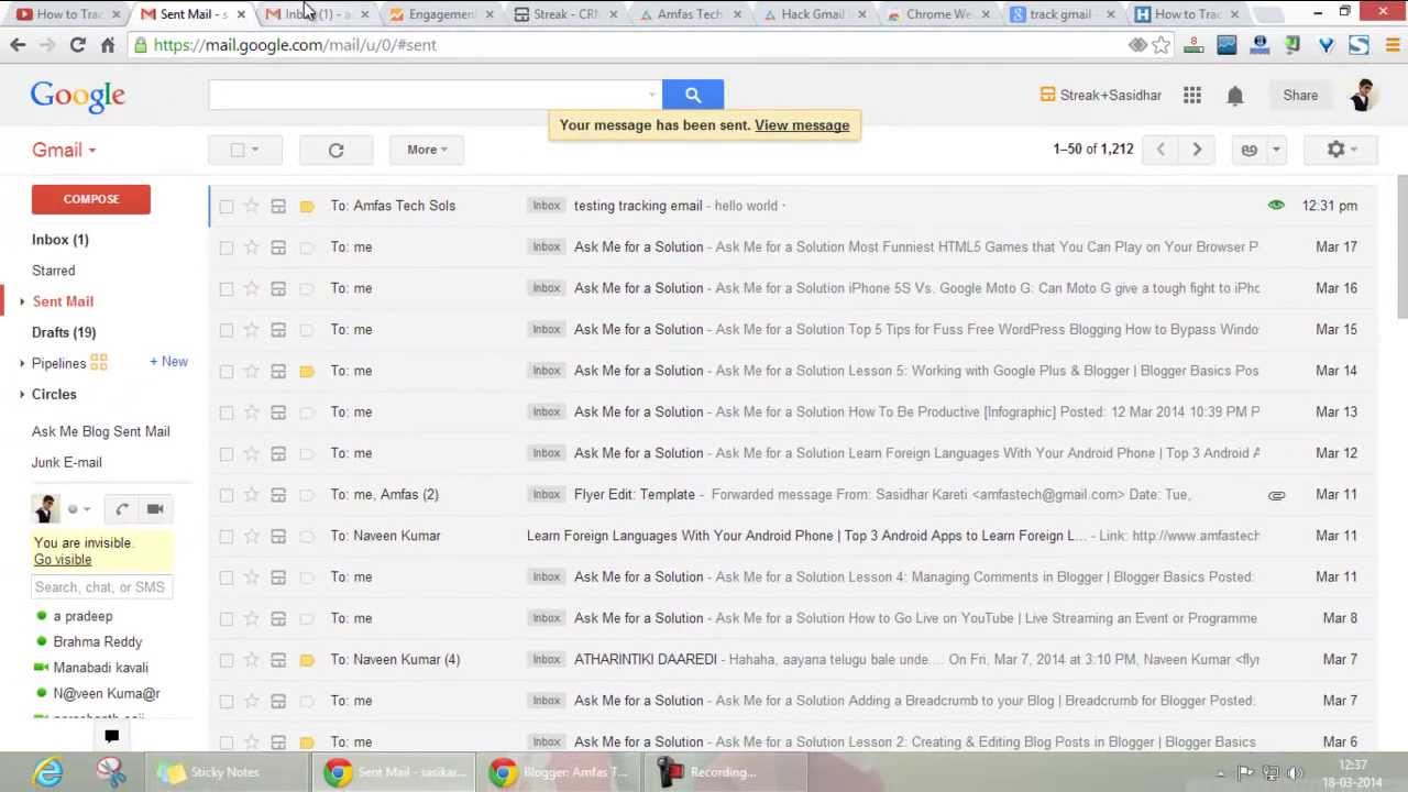 How to Track Sent Mail Read/Unread Status in Gmail - YouTube