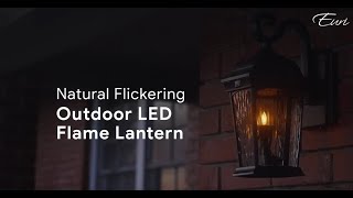 LED Outdoor Flame Lantern Wall Sconce | Euri Lighting