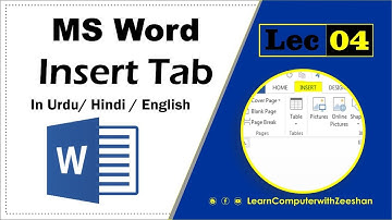 MS Word Insert Tab Complete Lecture in Urdu / Hindi
