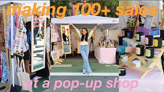 how I made over 100 sales at my most successful popup shop // small business owner vendor vlog