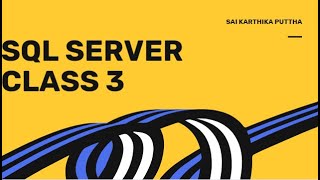 SQL Programming Class 3