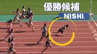 Can she reach the goal ? 100m track 13 years old prodigy Miwa Miyoshi.