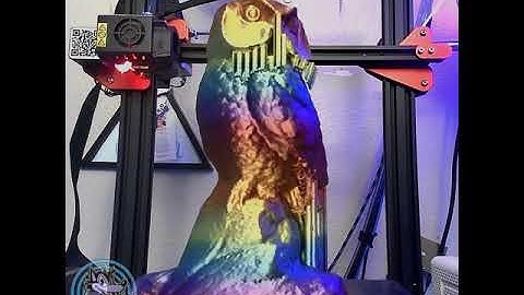 3d Print Time-Lapse Owl CR10s Pro V2 Metal Rainbow Filament