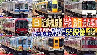 4K / 近鉄橿原線 京橿特急 京橿急行 新型8A系 東武色の普通 通過集!! 尼ケ辻駅 西ノ京駅 九条駅 近鉄郡山駅にて