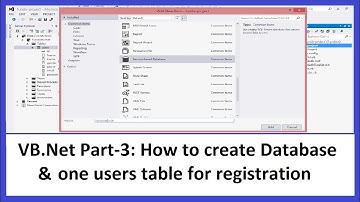 VB.Net Part-3: How to create Database & users table for registration in vb.net