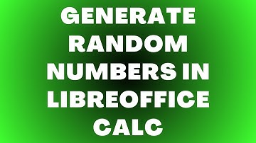 Hoe willekeurige getallen genereren in LibreOffice Calc