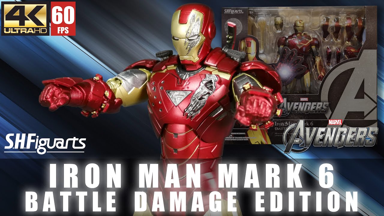 Review : S.H.Figuarts Iron Man Mark 6 Battle Damage Edition Shf Mk6 アイアンマン  マーク６ | Marvel| Big 3 - Youtube