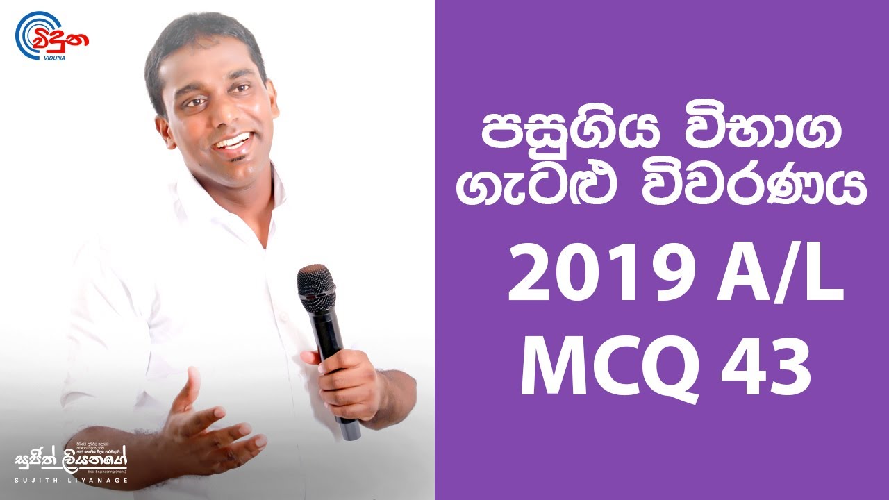 G.C.E. A/L Physics 2019 (Question 43) | භෞතික විද්‍යාව පසුගිය විභාග ගැටළු විවරණය