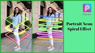 Portrait Neon Spiral Effect On PicsArt // PicsArt Photo Editing Tutorial screenshot 5