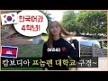 한국 유학을 갔다온 캄보디아인 보라씨(한국어과 4학년)에게 이것저것 물어 보다가 정규 출연 제의를 했는데....  (캄보디아 프놈펜 대학교 구경 1편)