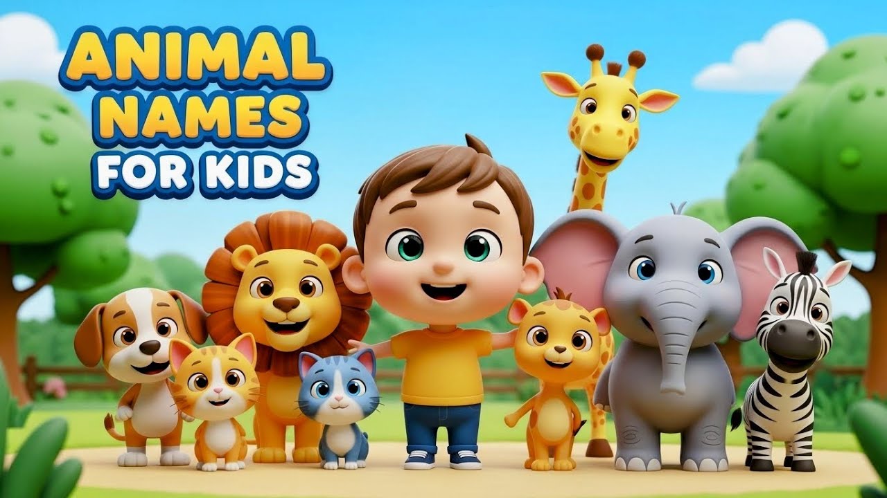 Kids Learning Animals | Animal Names in English & Urdu | Fun Learning