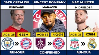 🚨 NEW CONFIRMED TRANSFERS & RUMOURS SUMMER 2024 ON JACK GREALISH TO MAN CITY, KOMPANY AND MORE