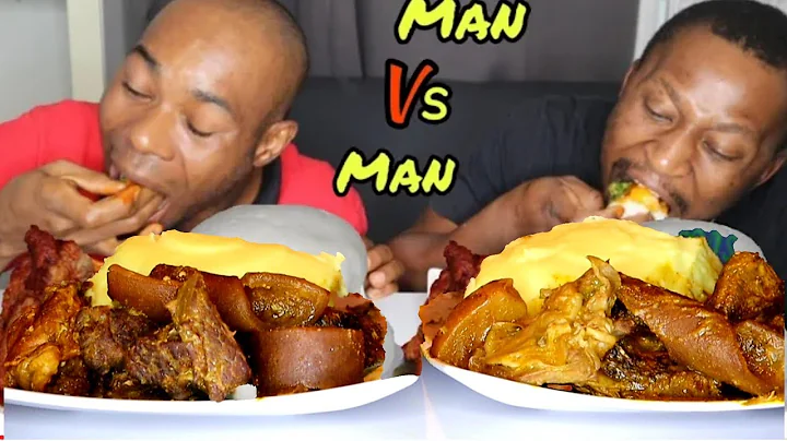 Big Bites Fufu And Okra Soup With Chicken 🐔 Man to Man Speed Eating Challenge I African Food