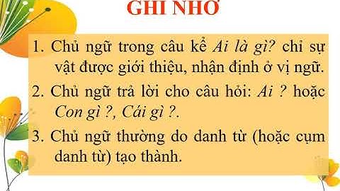 luyện từ và câu Tuần 25 Chủ ngữ trong câu kể Ai là gì lớp 4