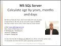 MS SQL Server :: Calculate age by years, months and days