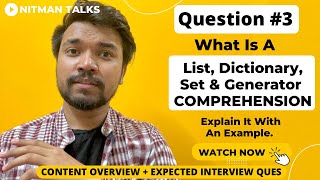Comprehensions In Python? List, Dict, Set & Generator Comprehension | Python Interview Ques - 3 Wealth